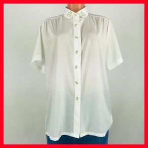 James Kenrob By Dalton Women's Top Size L White